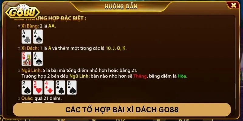 Các tổ hợp bài Xì Dách GO88