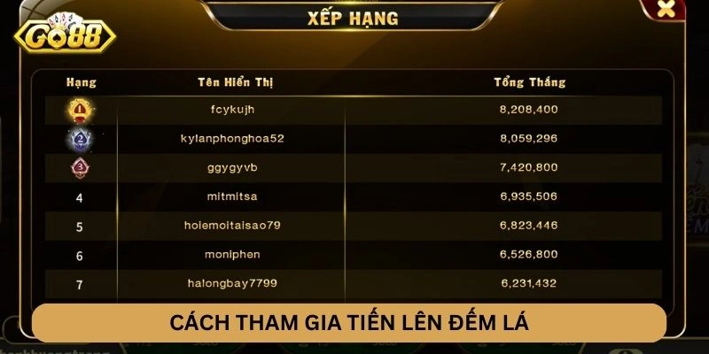 Cách tham gia Tiến Lên Đếm Lá GO88