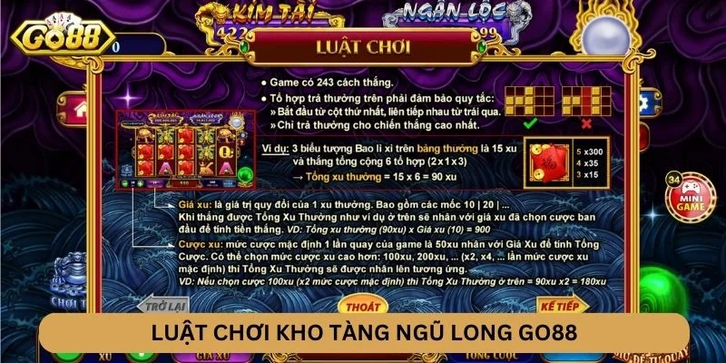 Luật chơi Kho Tàng Ngũ Long GO88