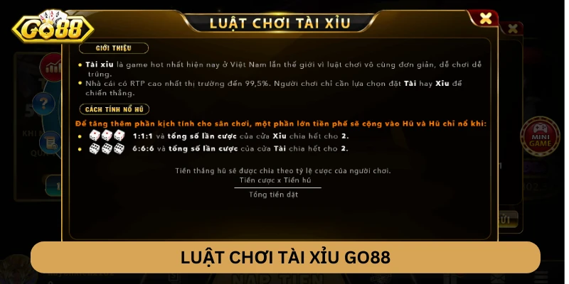 Luật chơi Tài Xỉu GO88