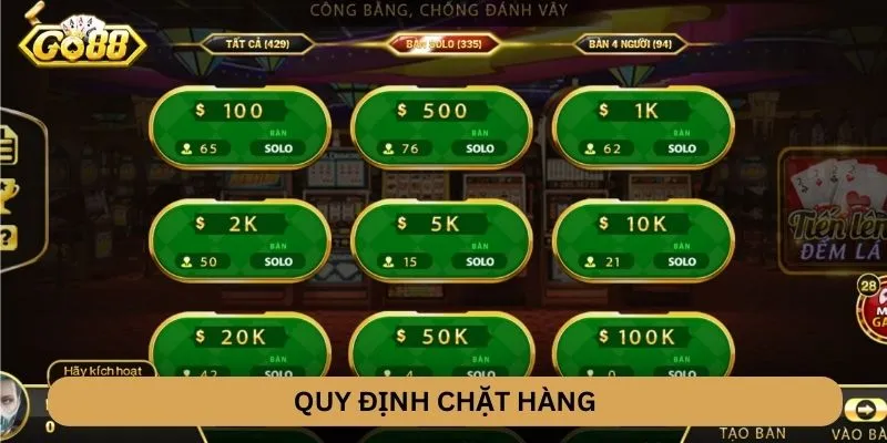 Quy định chặt hàng Tiến Lên Miền Nam GO88