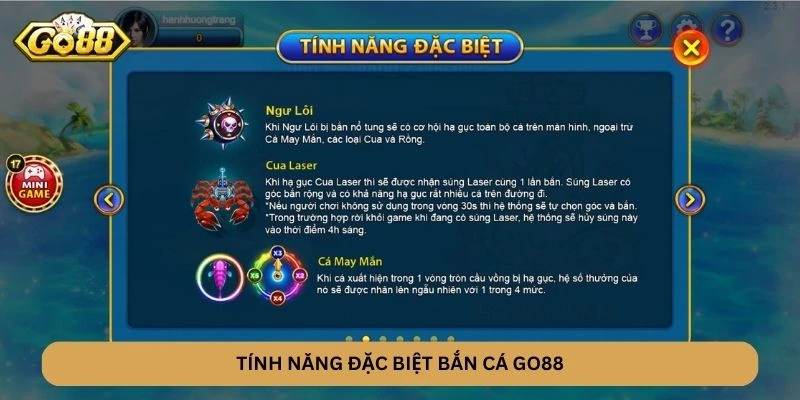 Tính năng đặc biệt Bắn Cá GO88